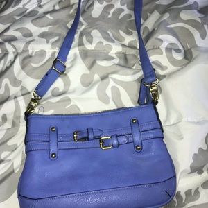 Blue off the shoulder purse